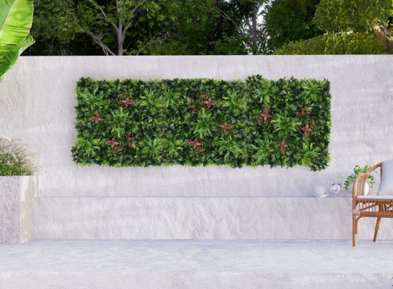 mur végétal au feuillage artificiel équateur